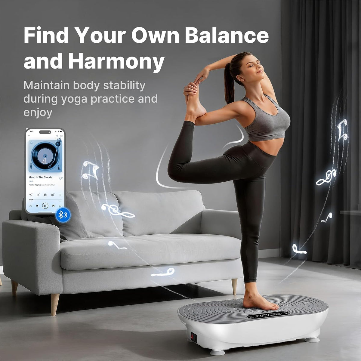 V33 Pro Vibration Plate Exercise Machine with Touchscreen, 99 Speeds
