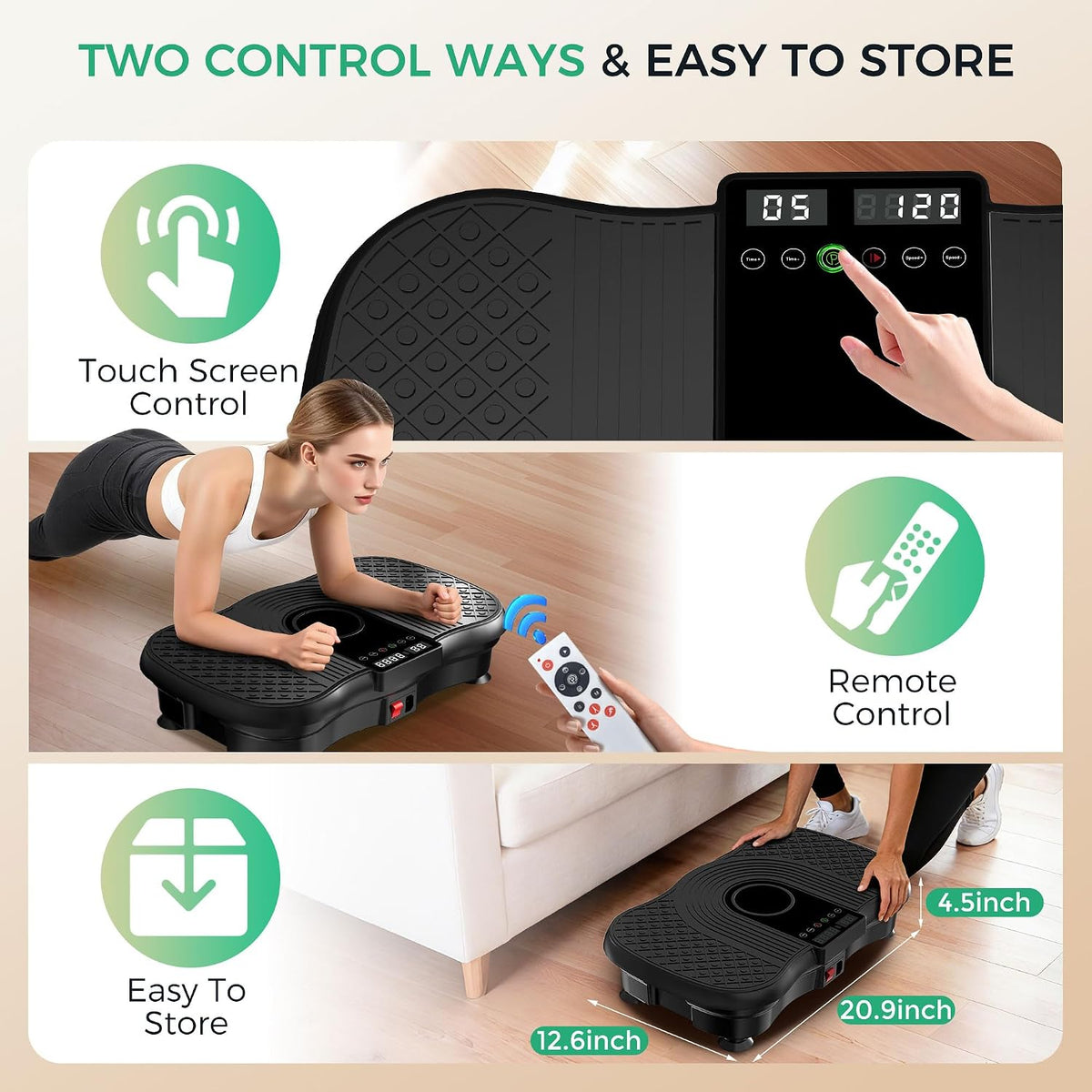 Vibration Plate Exercise Machine,120 Levels Vibrating Plate