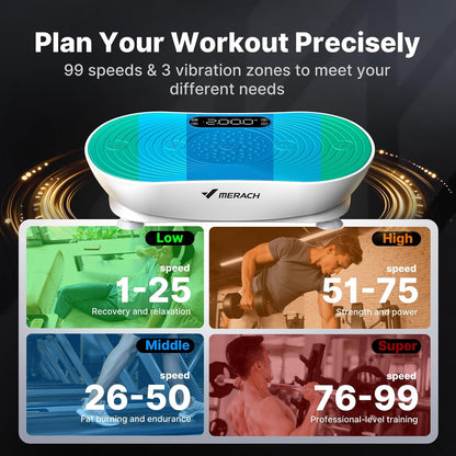 V33 Pro Vibration Plate Exercise Machine with Touchscreen, 99 Speeds