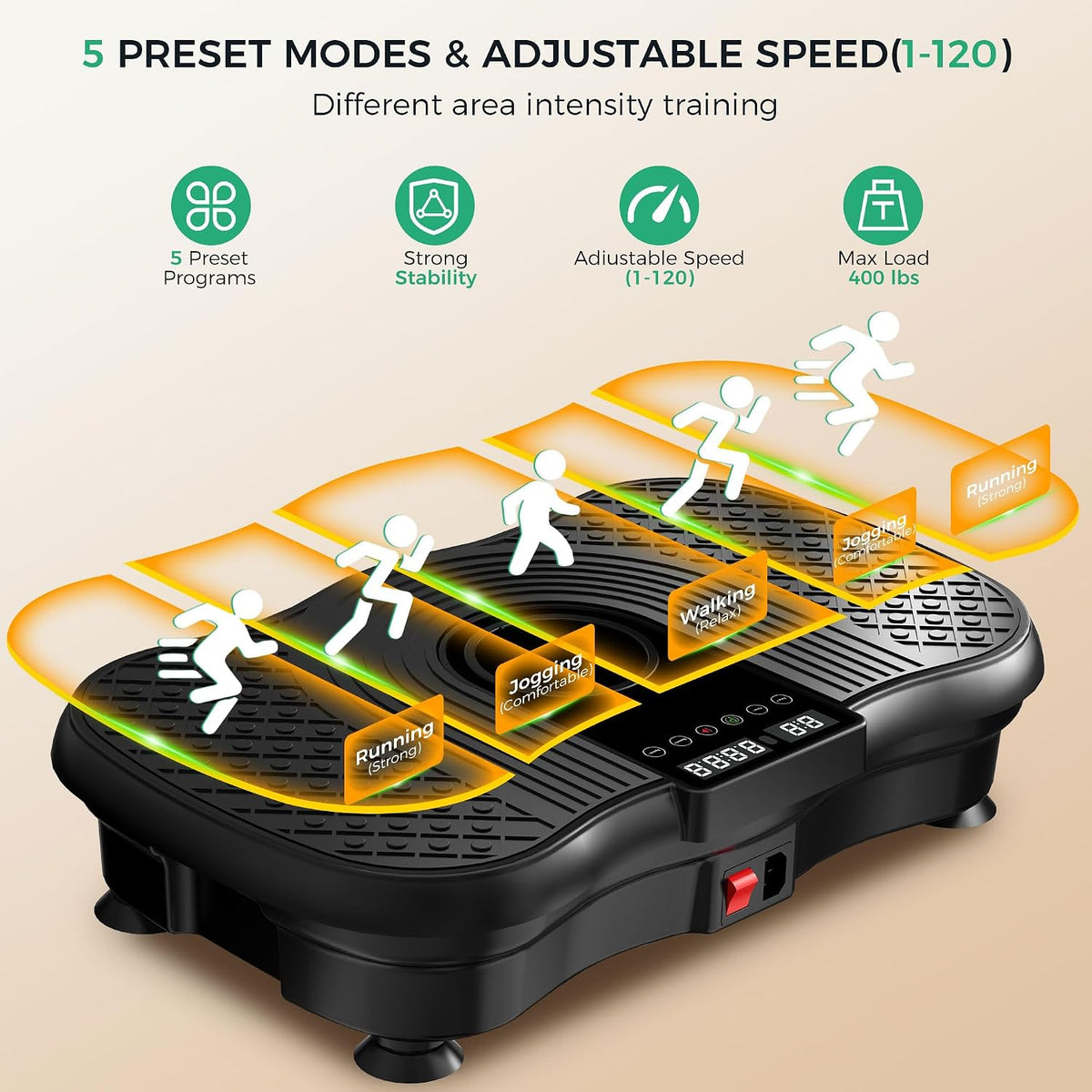 Vibration Plate Exercise Machine,120 Levels Vibrating Plate
