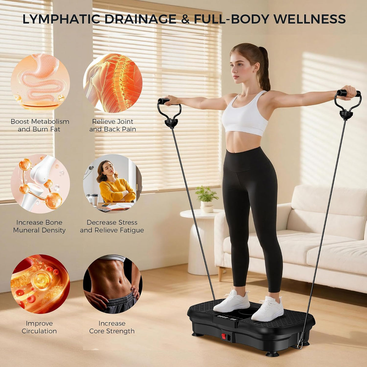 Vibration Plate Exercise Machine,120 Levels Vibrating Plate