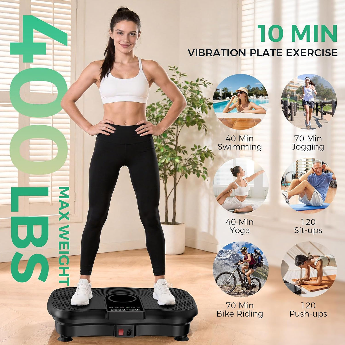 Vibration Plate Exercise Machine,120 Levels Vibrating Plate