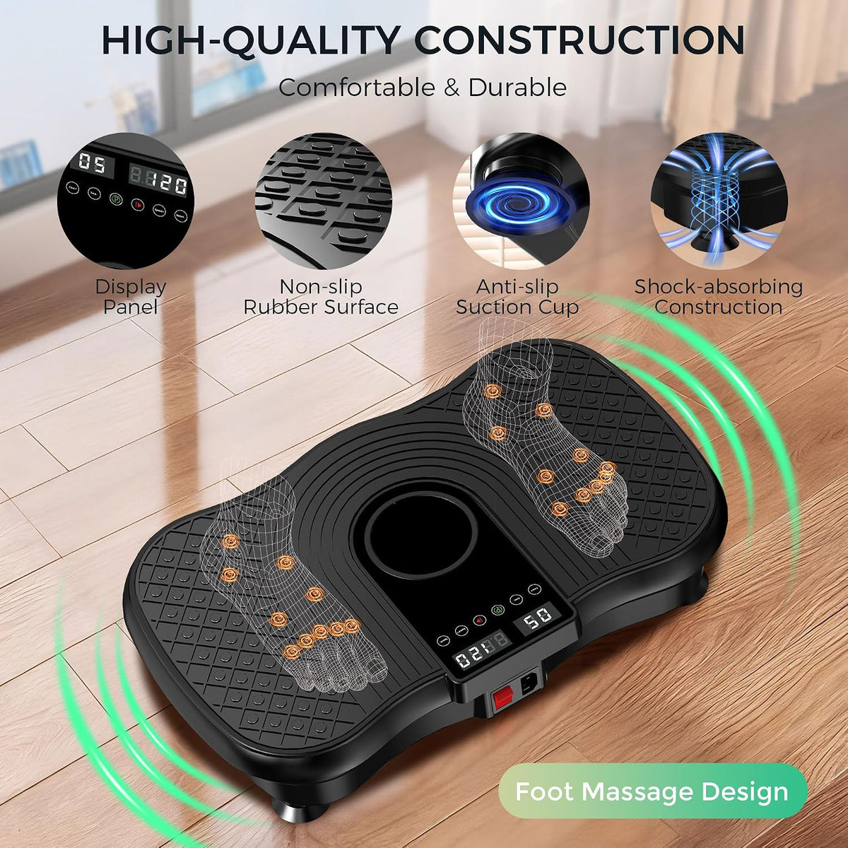 Vibration Plate Exercise Machine,120 Levels Vibrating Plate