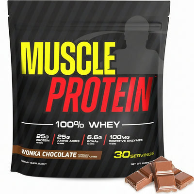 Muscle Protein Whey Powder [5 Lbs/Pack of 1]– Cold Filtered, 25G Pure Protein, 6.6G Bcaas (Packaging May Vary) (5LB, Chocolate)