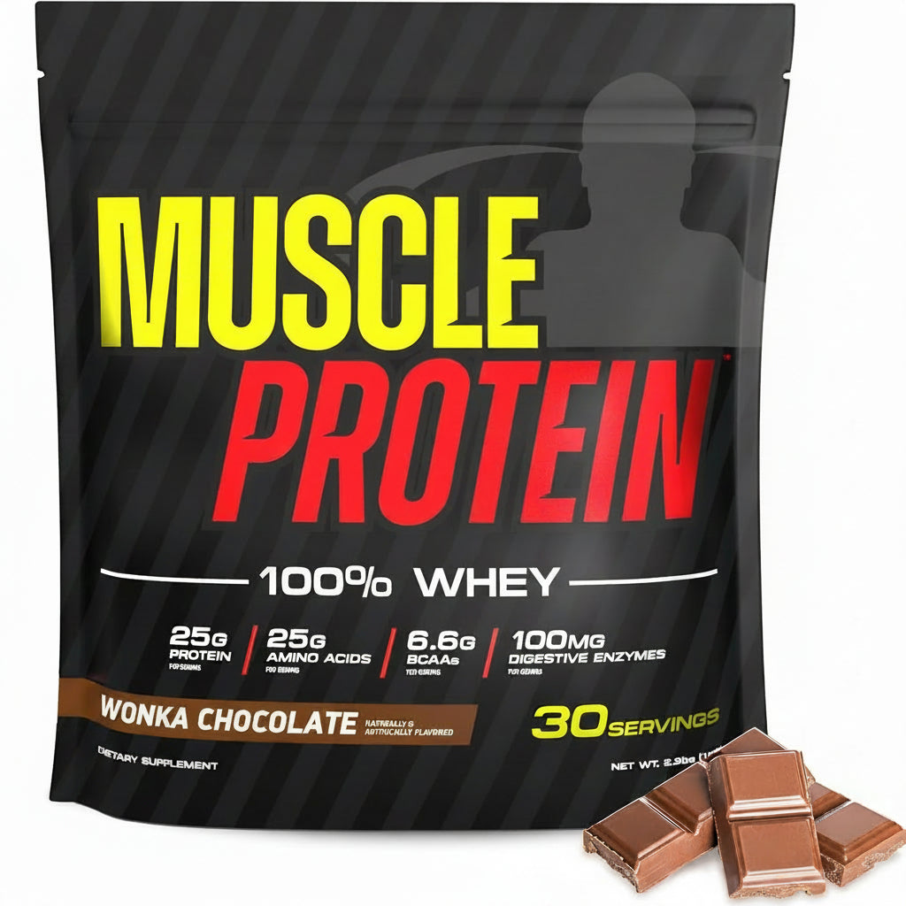 Muscle Protein Whey Powder [5 Lbs/Pack of 1]– Cold Filtered, 25G Pure Protein, 6.6G Bcaas (Packaging May Vary) (5LB, Chocolate)
