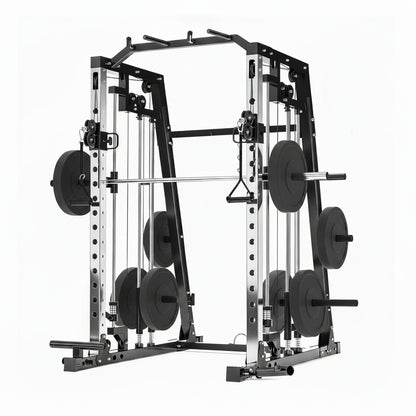 Smith Machine Home Gym – 2200LBS Multi-Function Squat Rack with Smith Bar